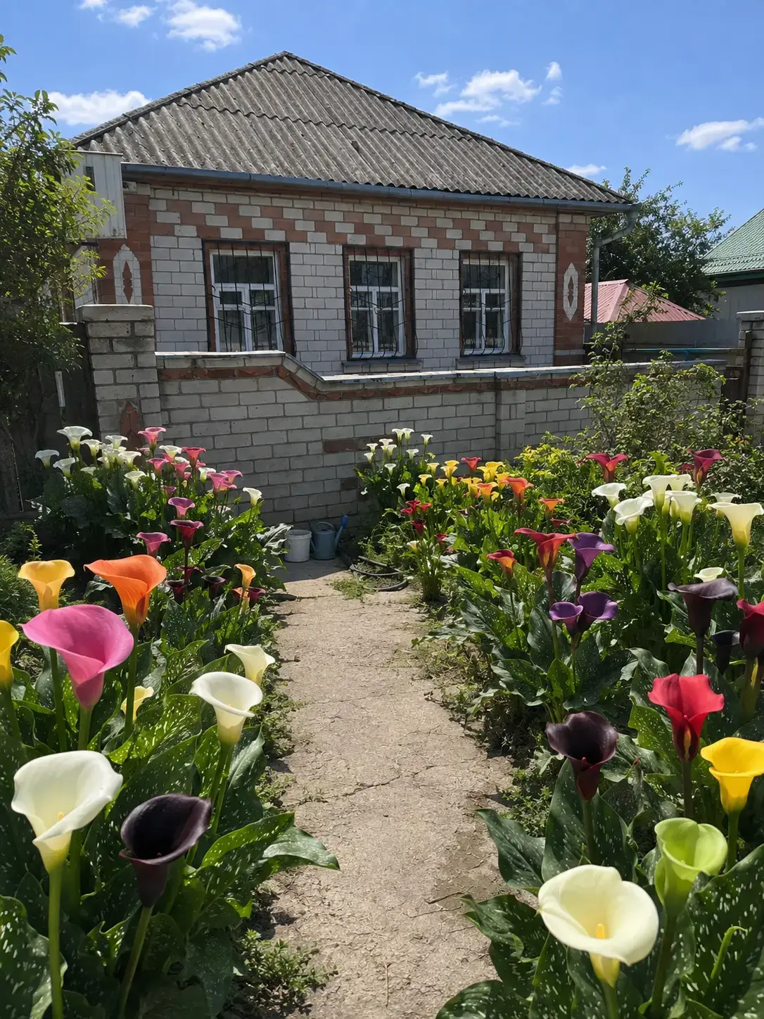 Кала Ароха у бордюрі вздовж доріжки