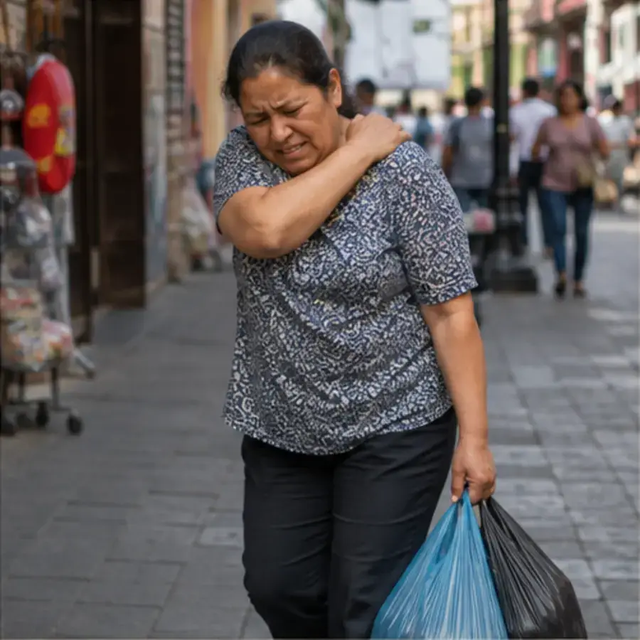 Важкі сумки в одній руці